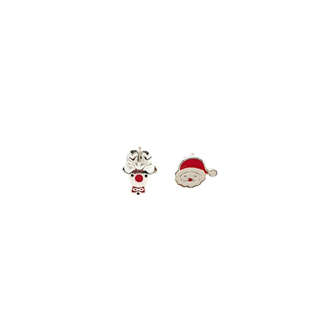 earrings silver 925 stud deer and santa3